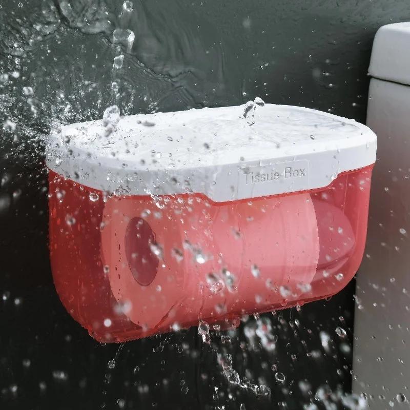 Toilet Pumping Paper Hand Tray Tissue Box Waterproof Non-perforated Paper Rack Creative Roll Paper Box