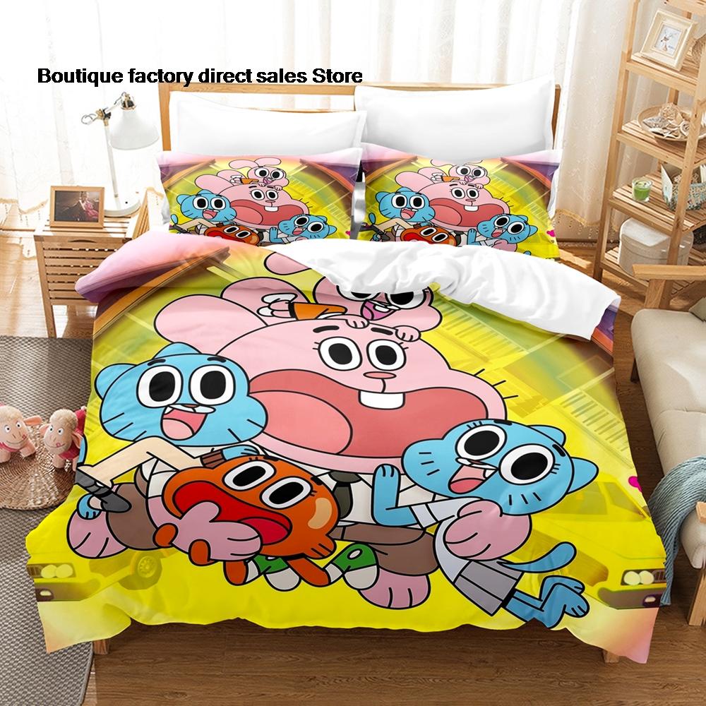 The Amazing World Of Gumball Bedding Set Duvet Cover Pillowcase For Kids Bedroom Decor Twin Full Queen King Size Bed Linen