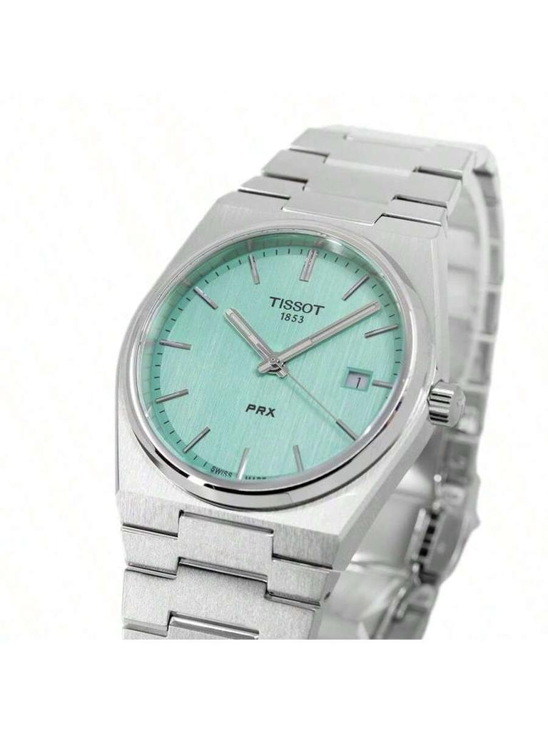 PRX T137.410.33.021.00 stylish, elegant stainless steel quartz men's watch with golden round dial date display. men's T137.410.11.091.01