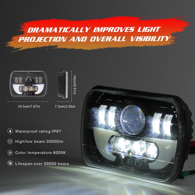 300W 7 Inch 30000LM LED Headlight for Off-road Truck Vehicle