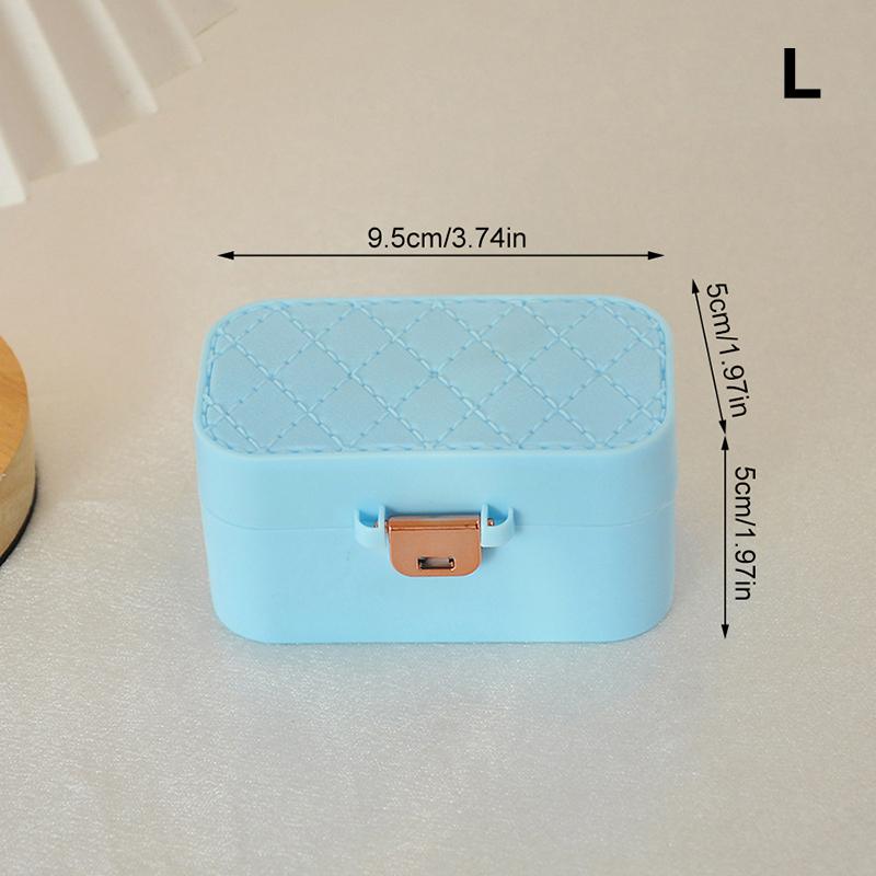 Mini Jewelry Storage Box Portable Home Travel Earrings Necklace Storage Case For Women Ring Organizer With Mirror Display Case