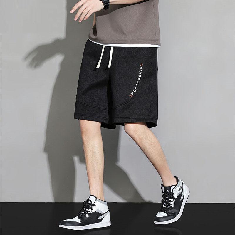 Summer Men's Sweat Shorts Knee-Length Straight Loose Short Pants Streetwear Drawstring Solid Color Casual Shorts Big Size 8XL