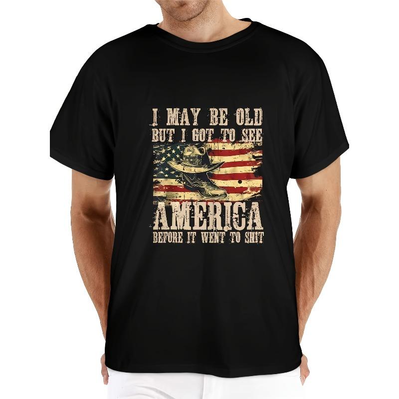 

[ I May Be Old But I Got to See The USA Before It Went to Shit ], Boots On The Ground Cowboy Cool T-Shirt, Perfect for Festival Decorations S чёрный