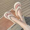 Height-increasing thick-bottomed flip-flops, fashionable and simple for indoor and outdoor wear, non-slip, deodorant and deodorant slippers, ladies