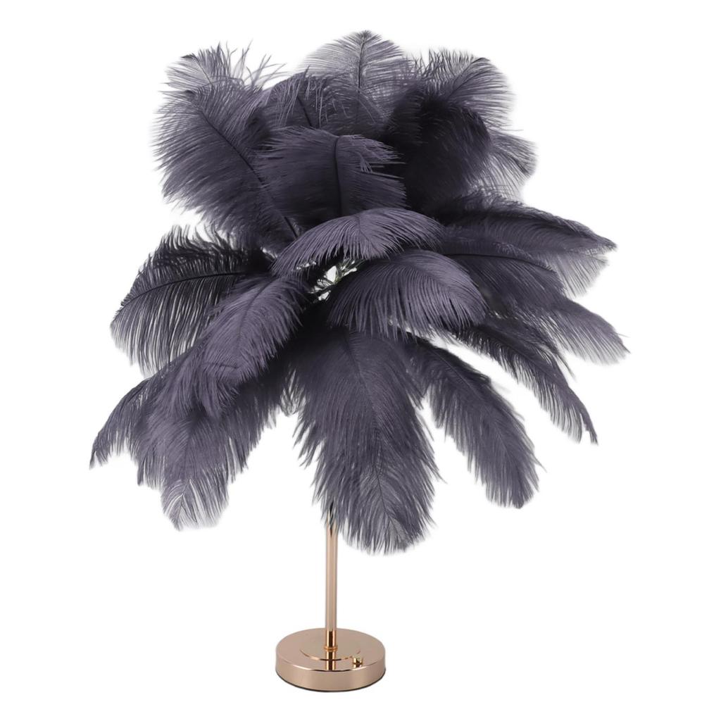 Decorative Table Lamp 30PCS Feathers USB Rechargeable Light Touch Control Desk Light Built In