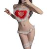 Velvet Christmas Cosplay Lingerie: Cute, Backless Nightgown for Role Play