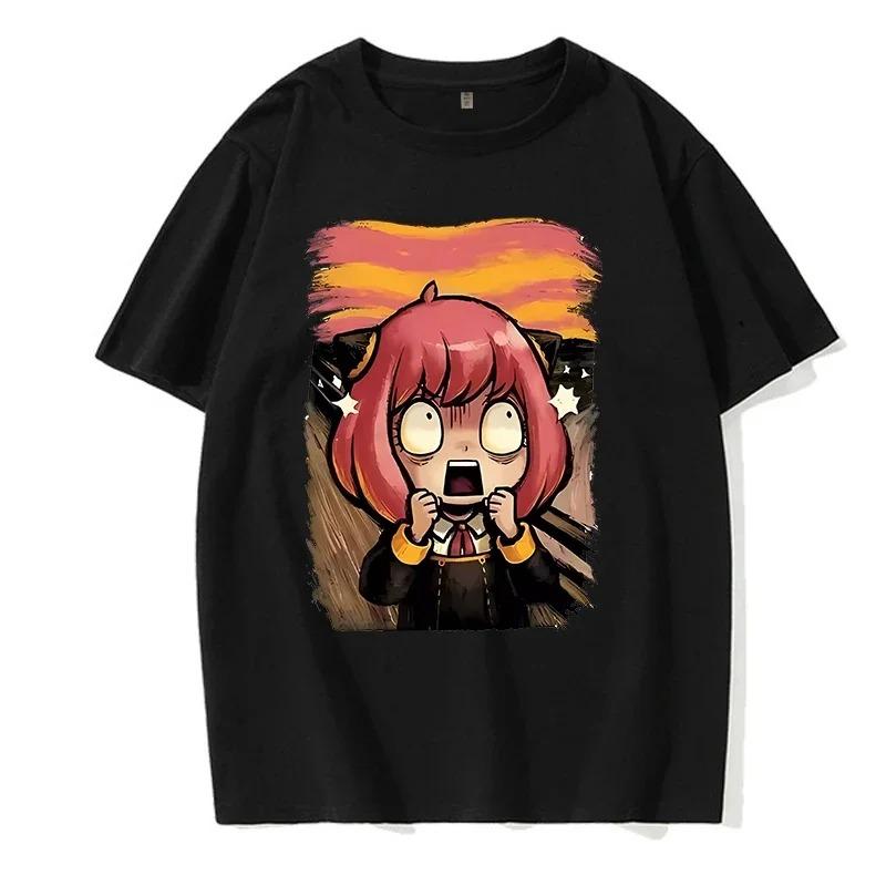 Y2k Shirt Anya Forger Spy X Family Anime T Shirt Kawaii Cartoon Mens_Women Tops Cotton Best Selling Round Neck Comfortable Soft