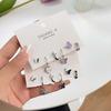 6Pcs/Set Fashion Silver Color Butterfly Stud Earring Set for Women Korean Crystal Heart Bowknot Earrings Jewelry 2026 New Trend