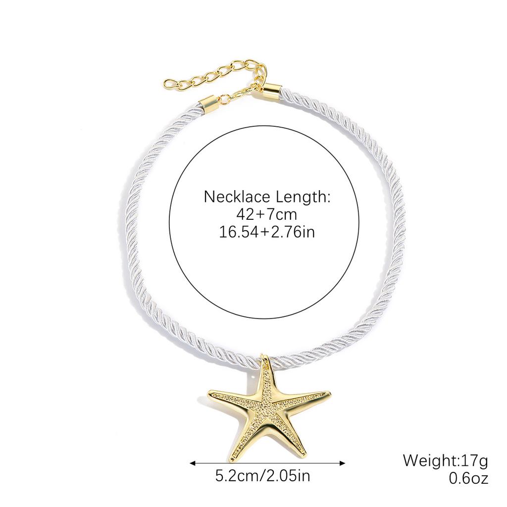Collier pour femme, bijou géométrique, pendentif en alliage, étoile de mer, coquillage, design de niche, style océan, beau et élégant