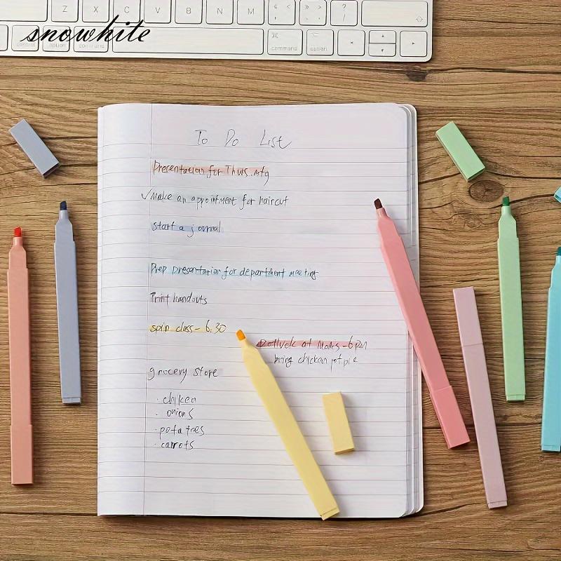 6Pastel Highlighters Cute Highlighters, Assorted Colors, Bible Highlighters and Pens No Bleeding, Gentle Soft Chisel Tip Pastel Markers