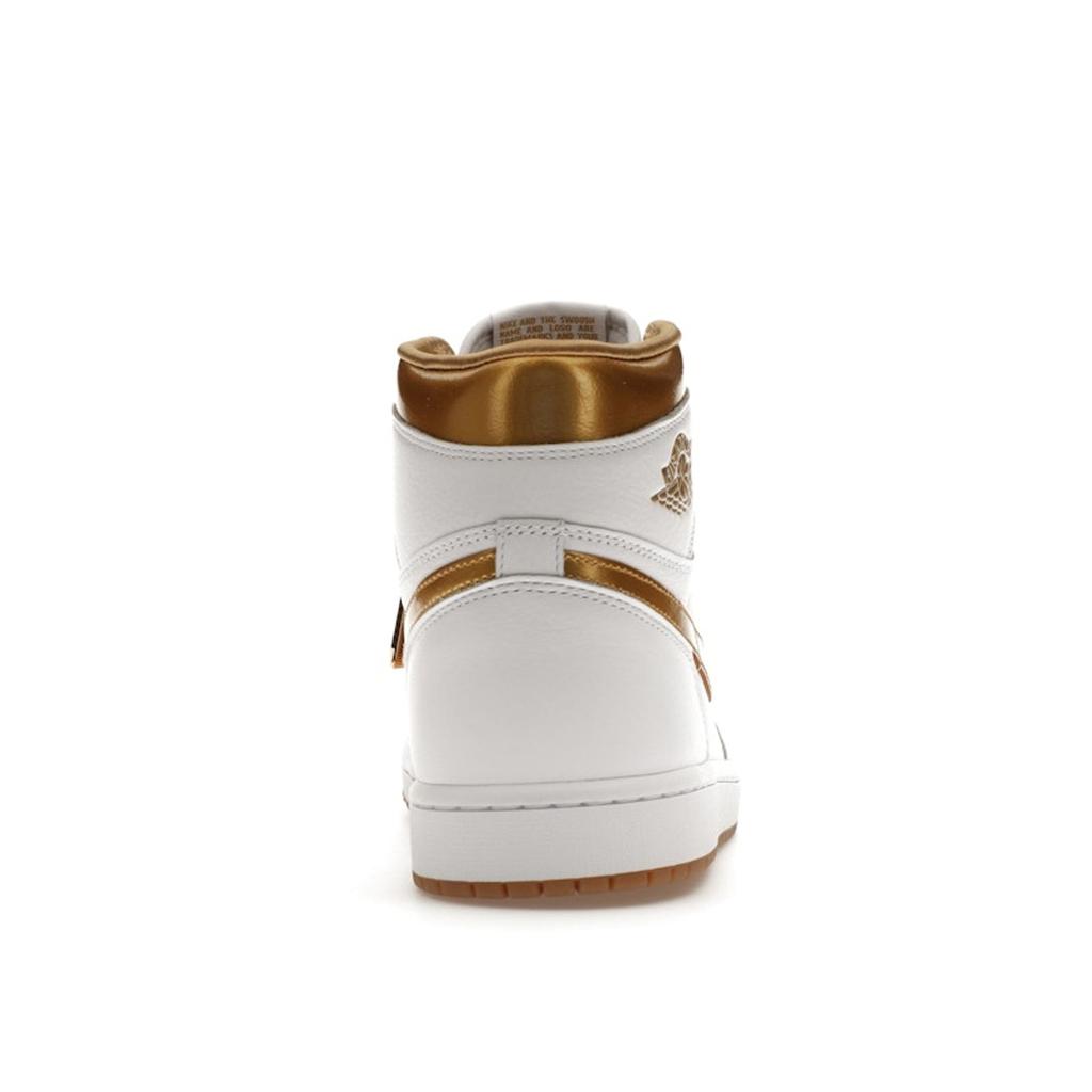 Air Jordan 1 Retro High OG Metallic Gold Women Sneakers White Gum-Light-Brown FD2596-107
