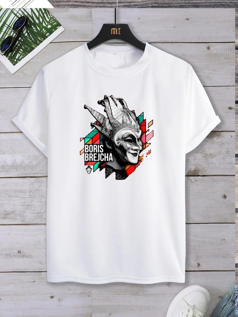 Harajuku Hip-hop Boris Brejcha DJ Maska Cool Krátké Pánské Dámské Tričko Pánské Letní Móda Hipster Y2K Horký Produkt