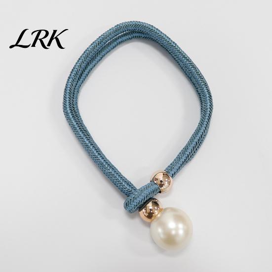 Faux Pearl Curtain Tieback 1Pc Tieback, Woven Rope Adjustable Holder, Stylish Windproof Ties Bead End Draperies Holder for Living Room Bedroom