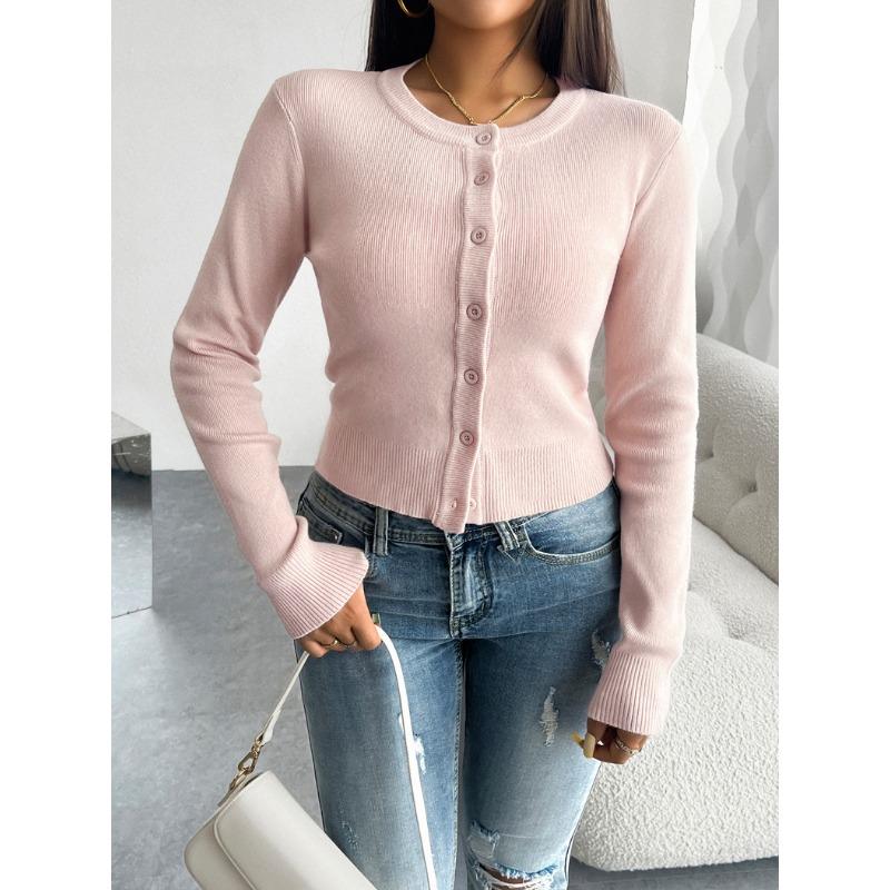 Damski top na jesień i zimę Temperament Slim Cardigan Rzędy guzików Długi rękaw Sweter