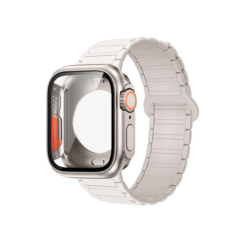 Magnetic Strap+Full Cover Case For Apple Watch S11 10-46/42mm 45 44 40 41mm Frame+Bracelet For Iwatch Series 11 10 9 8 7 6 SE