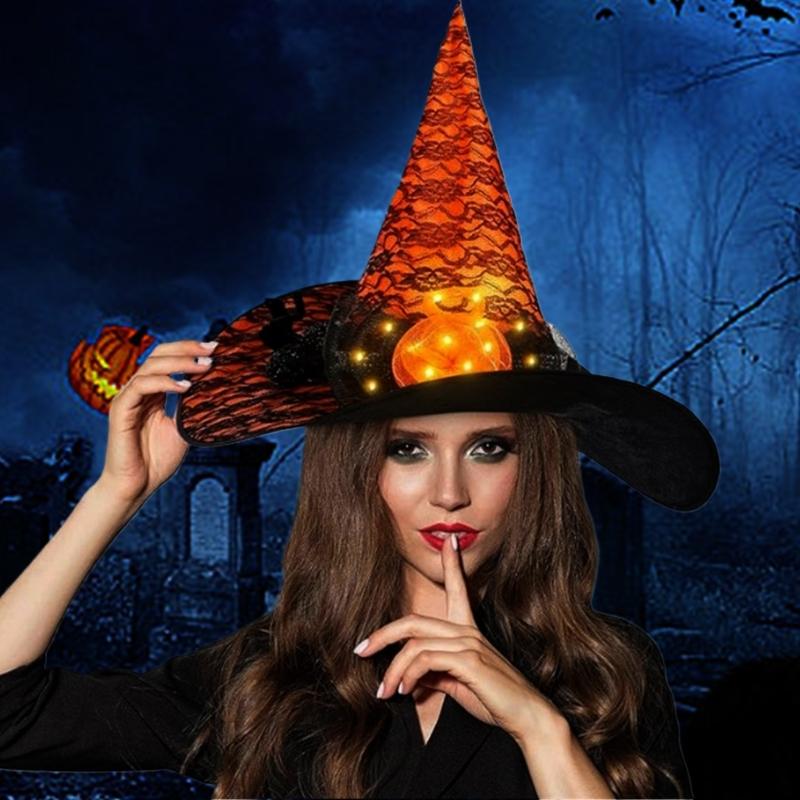 Retro Witch Hat Cloak Wand Accessory Unique Pumpkin Wizard Hat Fashion Accessory