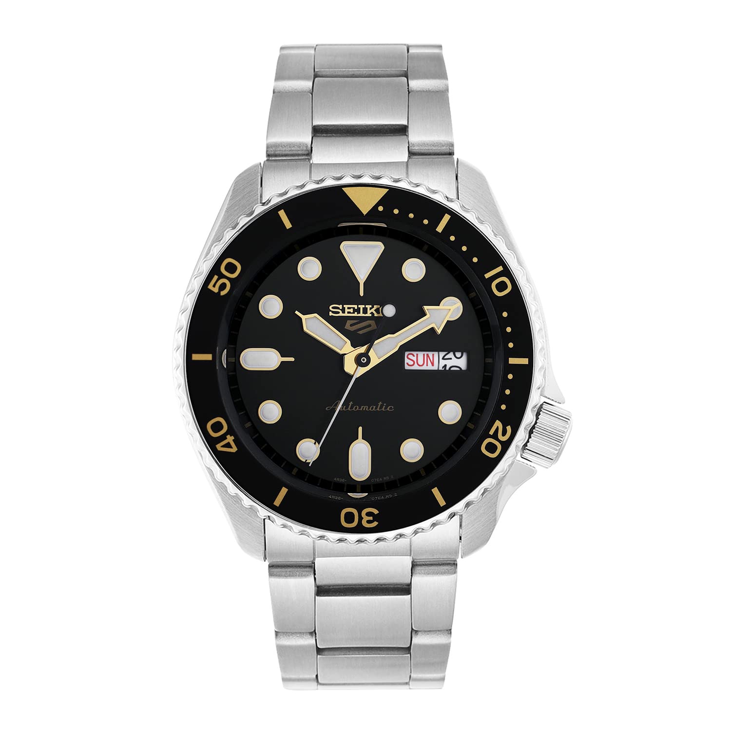 

Спортивний годинник SEIKO5 з чорним циферблатом і срібним автоматичним браслетом з нержавіючої сталі SRPD57K1 [Seiko] [Елемент]