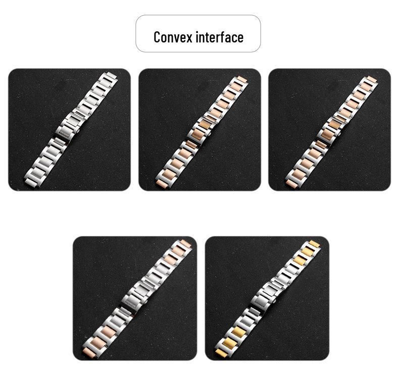 Stainless Steel Replacement Strap for Cartier Ballon Bleu - Men's & Women's Convex Mouth Watch Bracelet