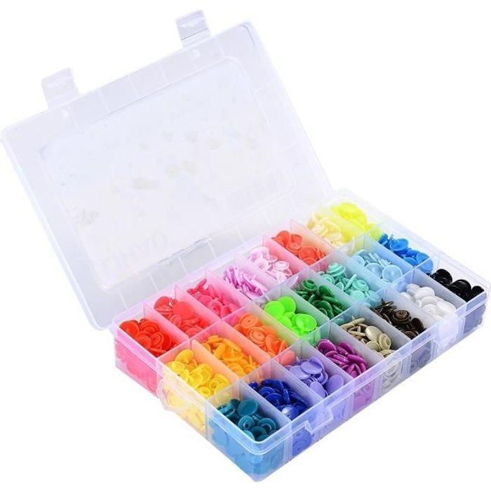 Bouton pressions - lihao - t5 - 12mm - 360pcs - 24 couleurs