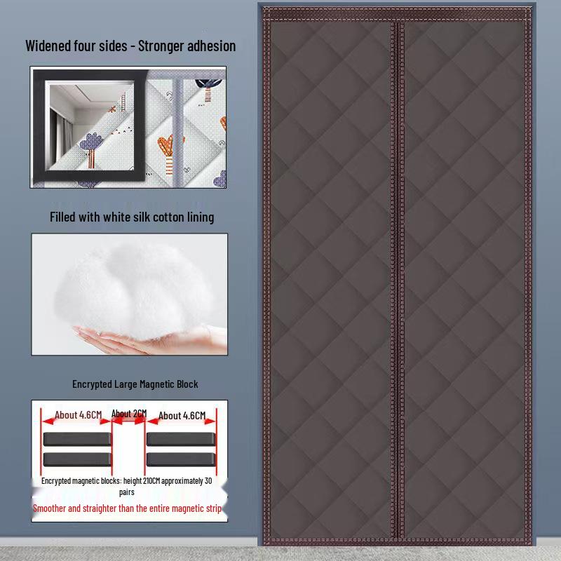 Thickened Magnetic Insulation Curtain: Windproof, Soundproof, Self-Adhering for Winter & Autumn Cold Protection