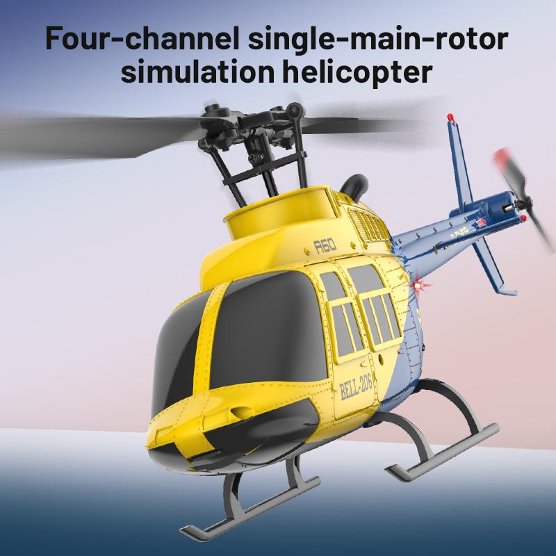 1: 42 A60 RC Helicopter Four Channel Single Blade Aileron Free  BELL206 Helicopter With Gyroscope RC Toy Children Gifts
