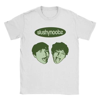 Tricouri Slushy Noobz Bărbați Bumbac Vintage Tricou Gât Rotund Tricouri Mânecă Scurtă Îmbrăcăminte Clasic