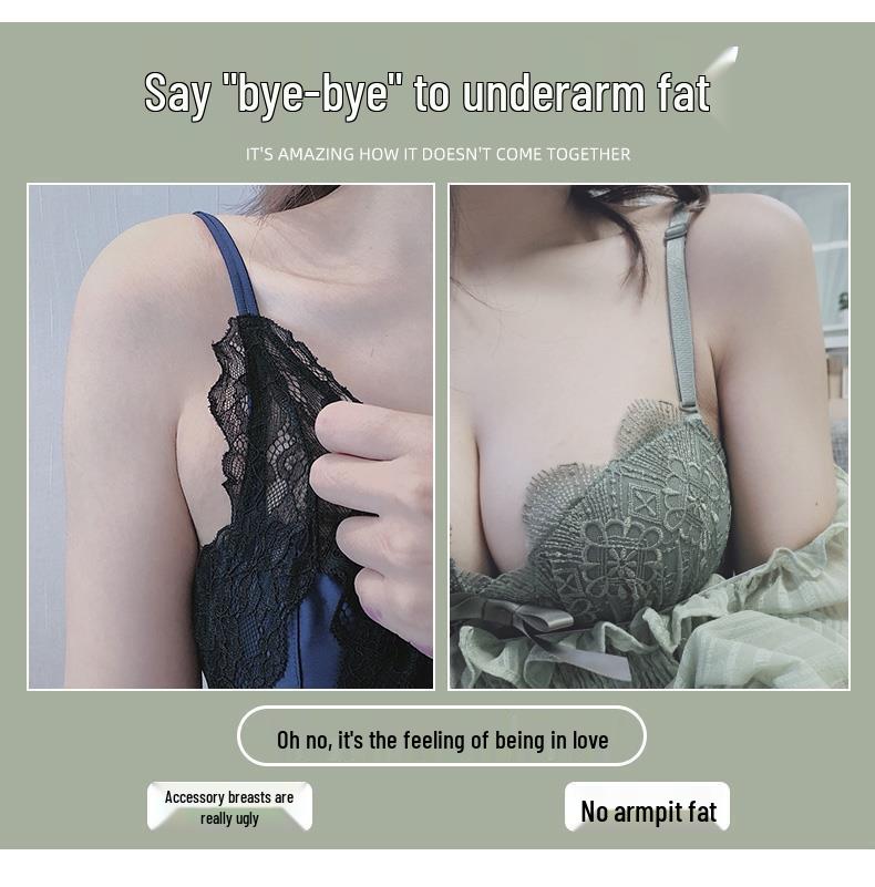 Women's Wirefree Push Up Bra with Side Support - Small Bust, Thickened for Autumn/Winter