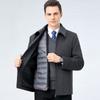 Winter Cashmere Coat for Men, Short Down Lining, Thickened Woolen Woolen Coat for Middle-aged Dads