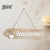 Rustic Hanging Door Decoration Wooden Welcome Pastoral Sign Decor Front Style Wall Halloween Hanger Ornament with Hemp Rope for