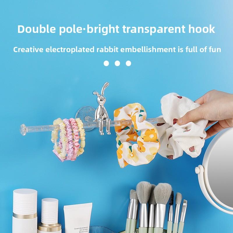 1PCS Transparent Multi-purpose Hook Dressing Table Hair Hoop Accessories Small Object Hanger Household Seamless Multi-function Hook