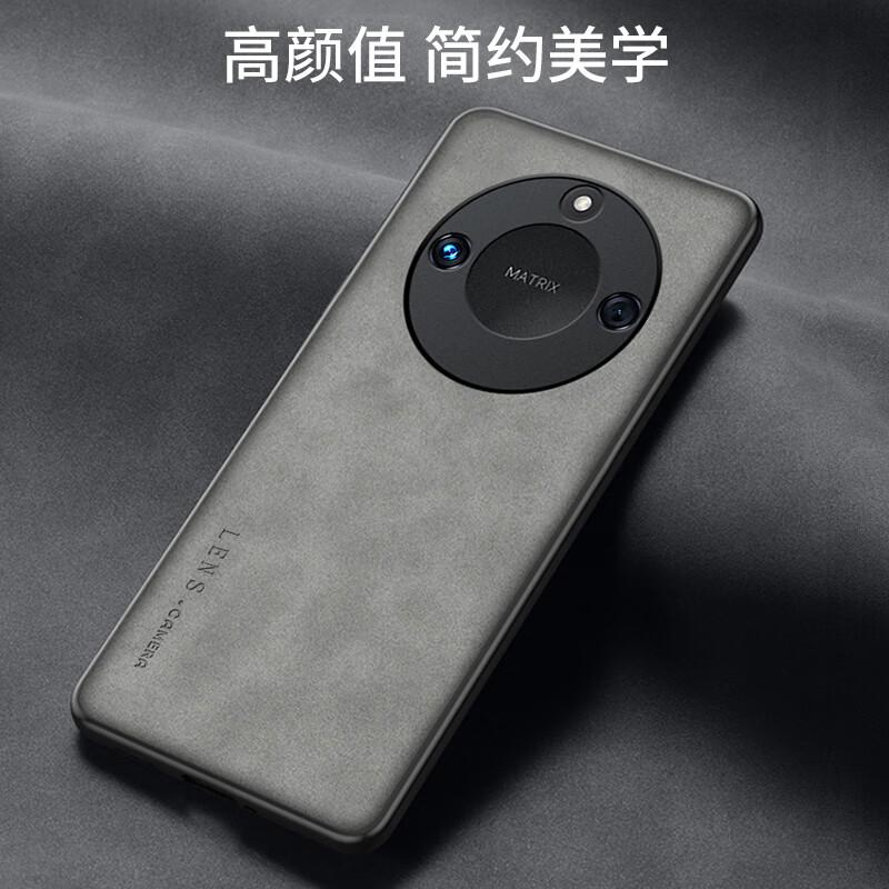 Honor x60 Phone Case x60 Lens Full Package Silicone Soft Edge Anti-fall Ultra-thin Simple and Stylish Leather Texture Case Menn Models Misty Bl