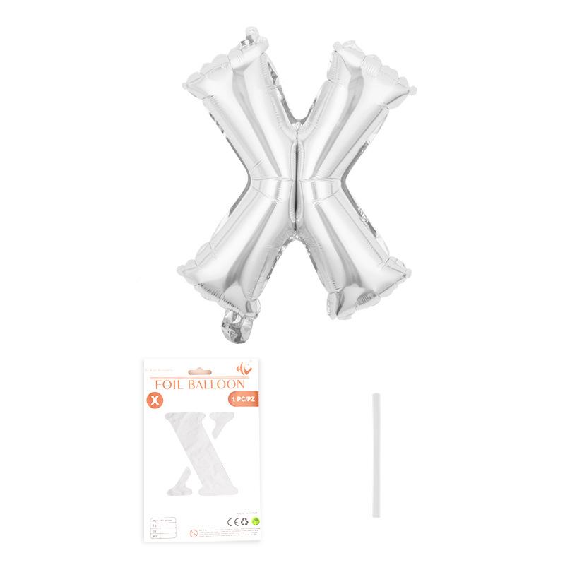 Independent Paper Card Packaging 16-Inch English Letter Aluminum Film Balloon Birthday Party Decoration Arrangement Aluminum Foil Balloon