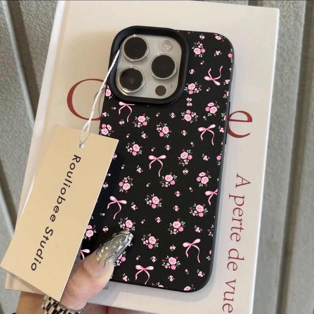 

INS Colorful Floral Bow Lichee leather pattern Phone Case For iPhone 17 16e 16 15 14 13 12 11 Air Pro Max Plus X XR XSMax iPhone 14 Pro