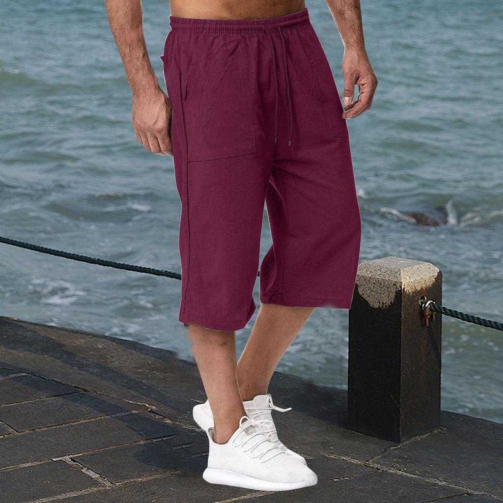 Herren Freizeit Baumwolle und Leinen Sporthose, 70% Freizeithose