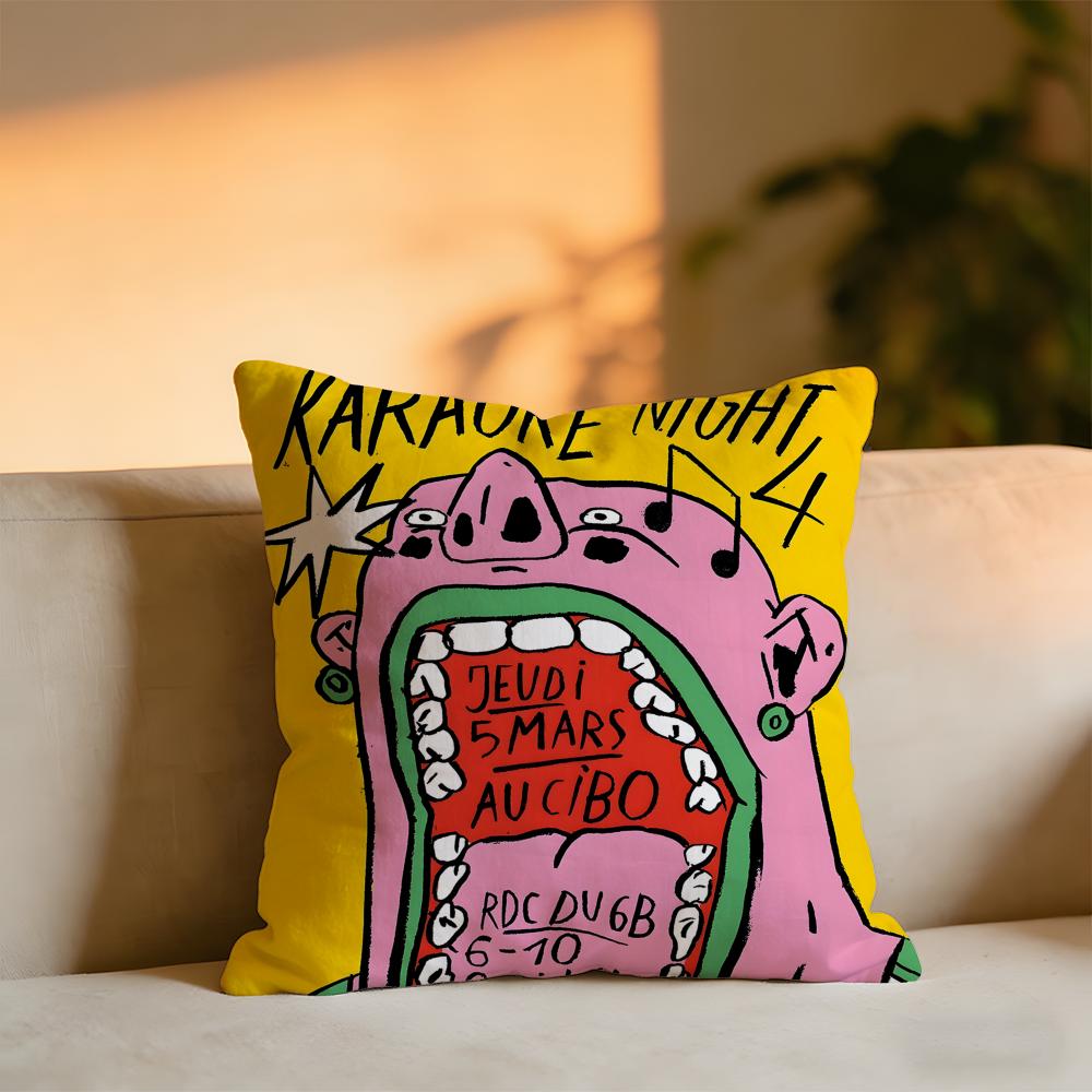 

Interesting Creative Poster Cushion Cover Cozy Velvet Throw PillowSoft Warm Cushion For Sofa Bed 30X30cm