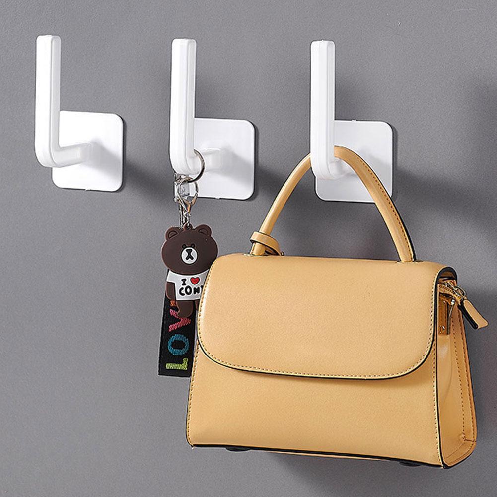 Towel Clothes Hanger Multi-Purpose Adhesive Hat Hooks Punch-Free Hanging Sticky Hooks for Kitchen Bathroom Office Closet