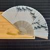 Ventilador plegable, ventilador portátil ligero de mano, ventilador de bambú de mano de obra fina con borla para uso diario