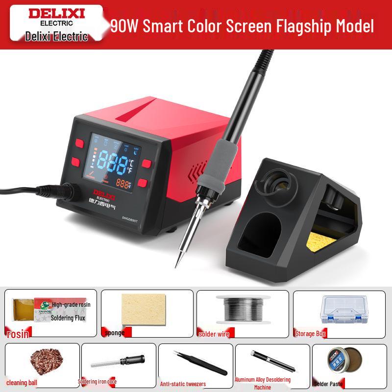 Delixi 936 Adjustable Soldering Station: High-Power, Constant Temperature Soldering Iron for Household Repair & Welding.