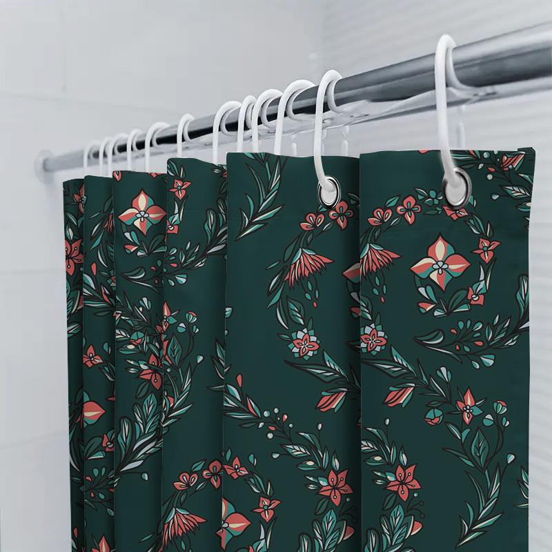 Green Floral Shower Curtain Decorate Your Bathroom With This Beautiful Pattern!