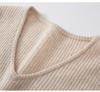 Women's Slimming V-neck Cashmere Knit Dress - Long Wool Dress for Autumn/Winter