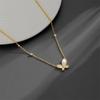 18K Gold-Plated Irregular Butterfly Diamond Necklace, Non-Fading, European & American Style Niche Design.