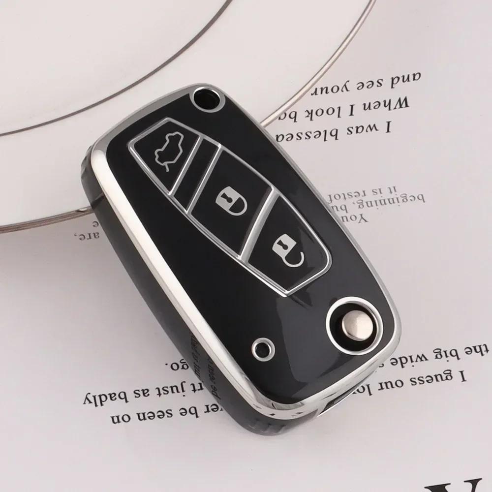 Neue TPU Autoschlüsselhülle mit Klappschlüssel für Fiat 500 Panda Stilo Punto Doblo Grande Bravo 500 Ducato Minibus Zubehör