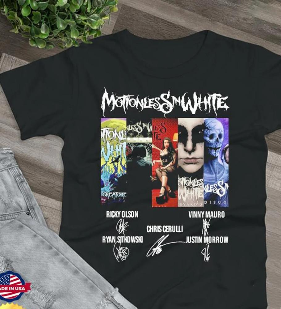 Классическая футболка с автографом Motionless In White D1026 Унисекс футболка XXXXL