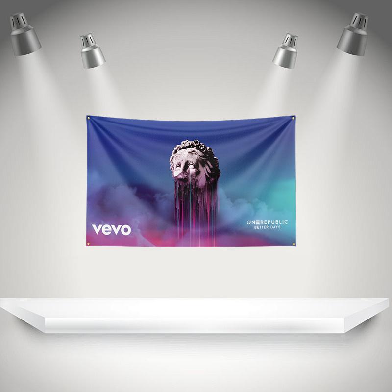 O-OneRepublic Flag Rock Music Band Banner HD Printing Tapestry Exhibition Music Band Fans Garage Decor
