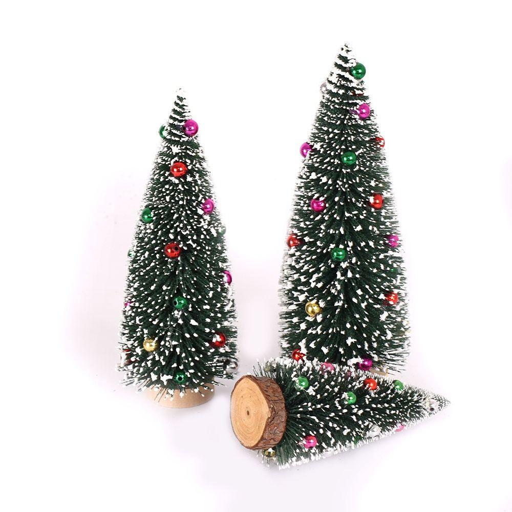 15/20/25/30cm Flocked Sticky Beads Christmas Tree Mini Christmas Tree Ornaments Party Favors