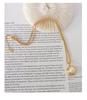 French Retro Titanium Steel 18K Gold-Plated Pendant Necklace with Imitation Pearl