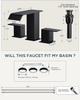 Bathroom Waterfall 3 Holes Basin Faucet, 2 Handles Cold Hot Water Mixers Sink Taps Black Chrome Brushed Gold
