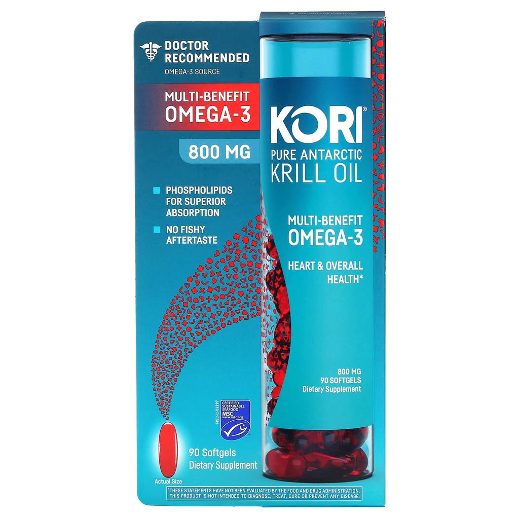 Pure Antarctic Krill Oil, Multi-Benefit Omega-3, 800Mg, 90 Softgels
