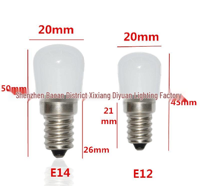 Dimmable 2W LED Light: E14/E12 Bulb for Refrigerators, Sewing Machines, Range Hoods, and Night Use, 110V.