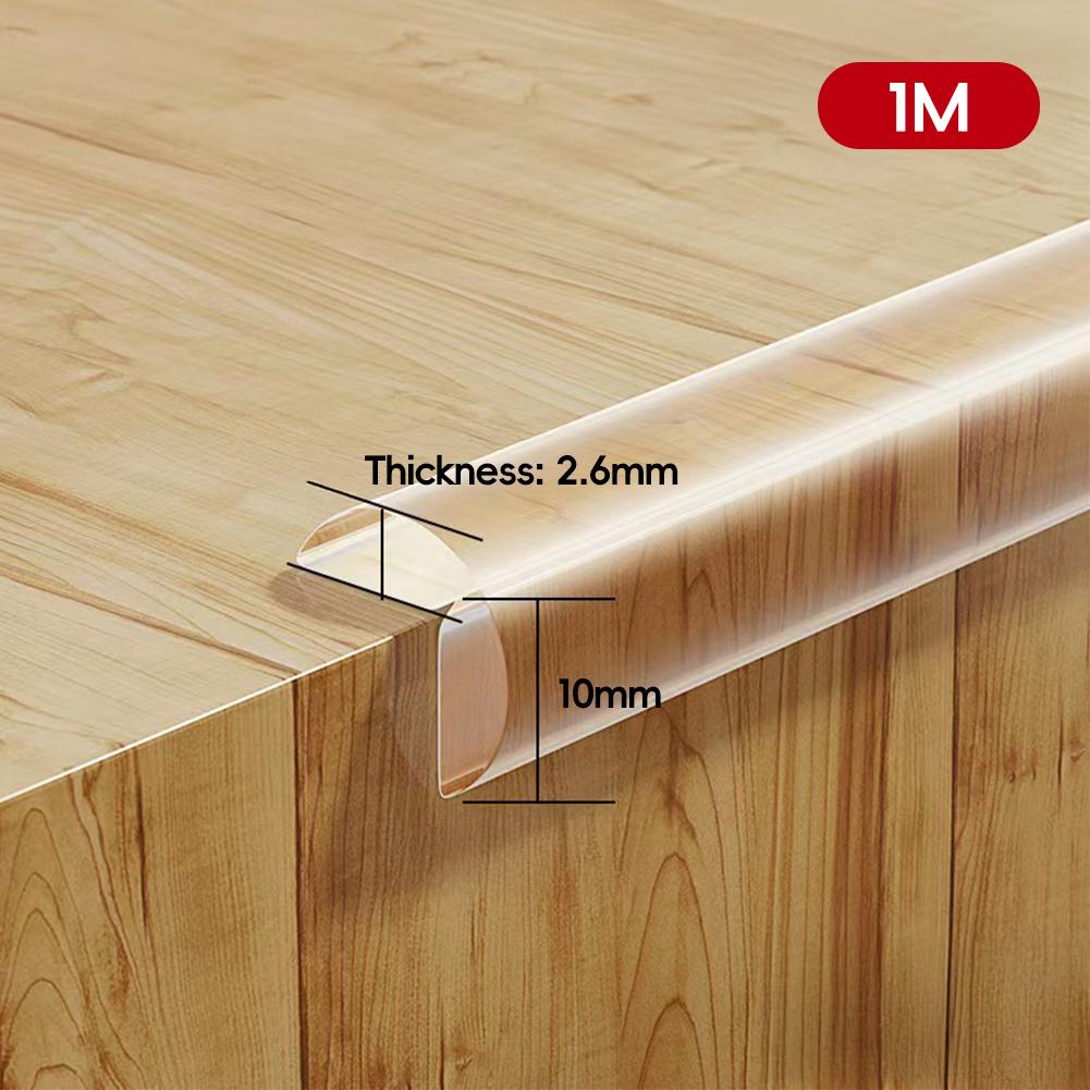 

1/2/3/5M Self-Adhesive Transparent Silicone Table Edge Guard Furniture Corner Protector Strip Soft Anti-Collision Bumper Baby Safety Protector 10mm*2.6mm*1m